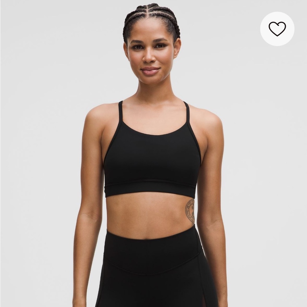 Lululemon Flow Y Mid-Support Bra B/C Cup black size 8